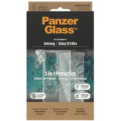 PanzerGlass 3-in-1 Schutz-Set für Samsung Galaxy S23 Ultra, PicturePerfect-Kameraschutz, HardCase-Schutzhülle und Displayschutzglas