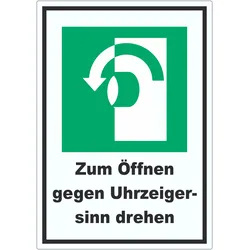 Zum Öffnen gegen Uhrzeigersinn drehen Aufkleber A4 (210x297mm)