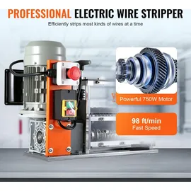 Vevor Kabelabisoliermaschine Elektrisch 1,5-40mm Kabelschälmaschine 750W Abisoliermaschine 30m pro Minute Geschwindigkeit Abisolierzange 65-Mn-Federstahl Klinge Ideal zum Abisolieren von Kupferdraht