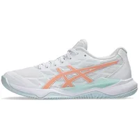 Asics Damen Handballschuhe Gel-Tactic 12, Größe 39 in Grau White/Bright Sunstone