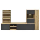 Möbel Boss Anbauwand Heathrow 4-teilig 250x135 cm Artisan Eiche Dekor/Anthrazit