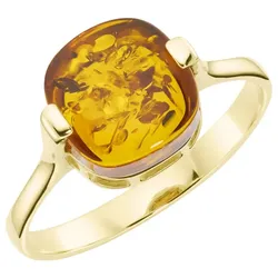 Luigi Merano Ring mit Bernstein, Gold 375 Ringe   Braun 
