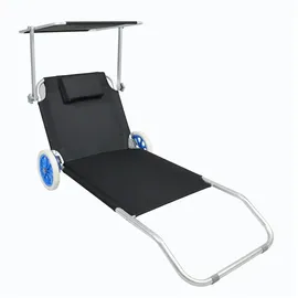 gartenundmoebel.de VCM Sonnenliege 165 x 65 x 16 cm Schwarz