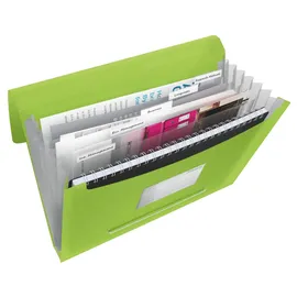 Esselte 624019 Fächermappe VIVIDA, A4, PP, 6 Fächer, grün