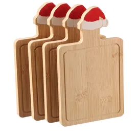 MARELIDA Schneidebrett Nikolausmütze Griff Frühstücksbrett 19,6cm 4 Stück