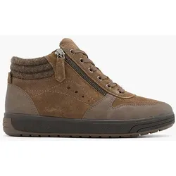 Leder Komfort Schnürer - Damen - taupe