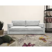 Schlafsofa HOME AFFAIRE "Calrence" Sofas Gr. B/H/T: 218cm x 86cm x 103cm, Chenille, schmale Armlehnen, grau (ashgrey) mit aufklappbarer Bettfunktion, zwei Armlehnvarianten in der Serie