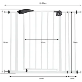 ECD Germany Treppenschutzgitter 85-95 cm Weiß