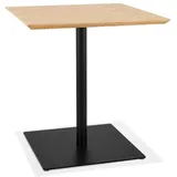 KADIMA DESIGN Quadratischer Tisch aus Holz & schwarzem Metall, 70 cm in Beige-Schwarz | Gr.: onesize