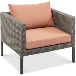 Lounge-Sessel Nicola Rattan & Geflecht Grau Anthrazit