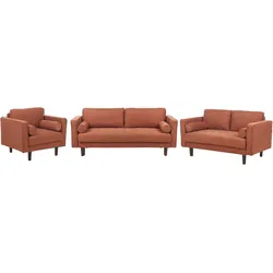 Sofa Set NURMO Stoff Goldbraun 6-Sitzer