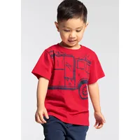 Kidsworld T-Shirt FEUERWEHR Kurzarm, Basic-Passform, mit trendigem Druck, Rundhalsausschnitt rot 140/146