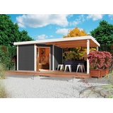 Karibu Gartenhaus Neusee 3«, mit Anbaudach B: 3,2 m, grau