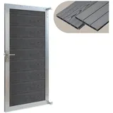 [neu.holz] Gartentor 180 x 90 cm Grau/WPC