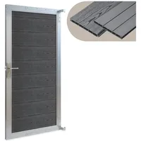 [neu.holz] Gartentor 180 x 90 cm Grau/WPC