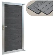 [neu.holz] Gartentor 180 x 90 cm Grau/WPC
