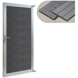 [neu.holz] Gartentor 180 x 90 cm Grau/WPC