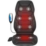 COMFIER Massagesitzauflage mit Wärmefunktion, 8 Vibrationsmotoren, 5 Massagemodi & 2 Heizstufen,Vielseitige massagematte für Nacken, Rücken, Büro & Zuhause,Geschenke für männer