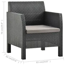 vidaXL Garten-Lounge-Set 2-tlg. anthrazit