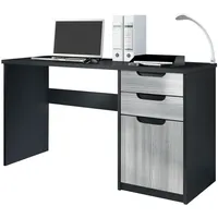 Vladon Schreibtisch Anthrazit, 129x76x60 cm, Arbeitszimmer, Schreibtische, Bürotische