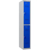 Phoenix Spind Locker blau, grau PL1230GBK, 2 Schließfächer 30,0 x 50,0 x 183,0 cm