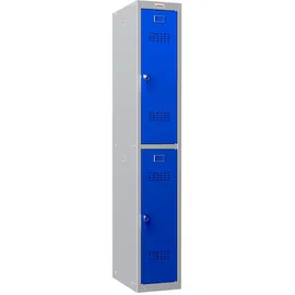 Phoenix Spind Locker blau, grau PL1230GBK, 2 Schließfächer 30,0 x 50,0 x 183,0 cm