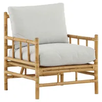 Gardenson Loungesessel Hellbraun, Holz, Bambus, Rattan ca. 78x88 cm