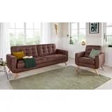 exxpo - sofa fashion "Fiord kompakt und bequem, tolle Verarbeitungsdetails", braun (schoko), B:56cm H:45cm T:56cm, Webvelours (100% Polyester);Vintage (100% Polyester), Hocker, Sitzhocker