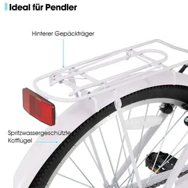 HH HILAND HILAND 26 Zoll Cruiser Bike für Männer und Frauen, Step-Through Rahmen Cityräder für Erwachsene mit Gepäckträger und Korb, Fender - Lila