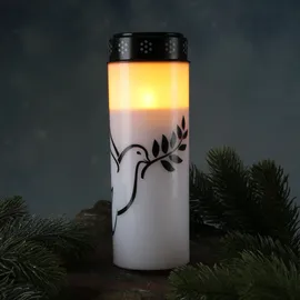 MARELIDA LED Grablicht Taube 21 cm 2 St. weiß