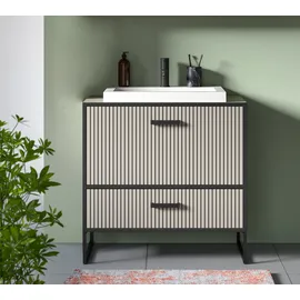 WELLTIME Waschbeckenunterschrank Locri 80 x 84 cm Schwarz