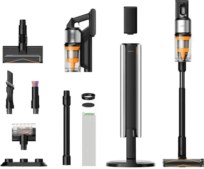 Deerma Z50 Combo, Kabelloser Staubsauger mit intelligenter, wartungsfreier 6-in-1-Basisstation, automatischer Staubabsaugung & Ladefunktion, 6-in-1-Reinigung für das ganze Haus, 100 Tage ohne Entleeren, TÜV-zertifiziert, SurfMaster-Bürste ohne Verheddern, 27.000 Pa Saugkraft, 70 Min. verlängerte Laufzeit, 140°-Dust-Detection mit grünem Licht, 5-segmentiger Verlängerungsstiel, 180° flach aufliegend, 12-Zyklonen-Staub-Luft-Trennung, 9-stufiges Präzisions-Filtersystem, zeitlich begrenzte Aktion