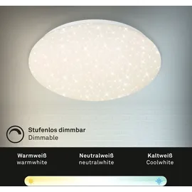 Briloner – LED Deckenleuchte Dimmbar, Fernbedienung, Sternendekor CCT 15W Metall