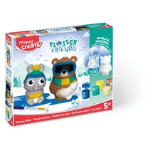 Maped Gipsfiguren-Bastel-Set PLASTER FRIENDS Winter Hase & Bär inkl. 2 Förmchen 9 cm 6 Malfarben