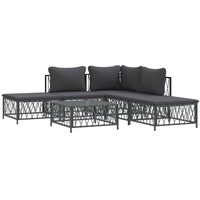 vidaXL 6-tlg. Garten-Lounge-Set mit Kissen Anthrazit Stahl