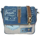Sunsa Umhängetasche Canvas/Leder Blue/Grey