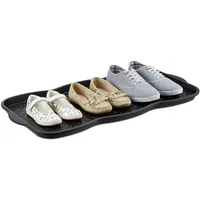 Relaxdays Schuhabtropfschale groß, Kunststoff Schuhablage f. 6 Schuhe, Profil