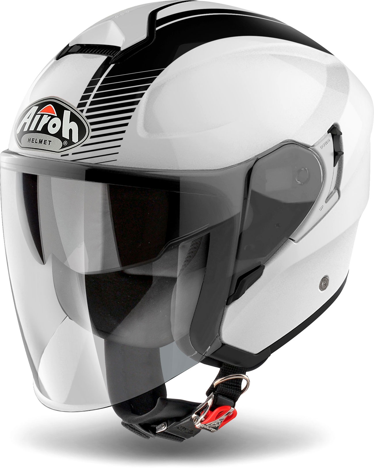 Airoh Hunter Simple, casque jet - Blanc/Noir - XS