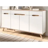 inn.furn Sideboard Weiß Eiche 185 cm mit Soft-Close-Funktion Hygge