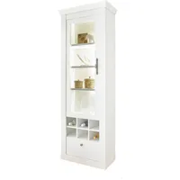 Furn.design Vitrine weiß Pinie Landhaus 70 x 201 cm,
