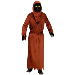 Fun World Kostüm Alien Wüstenbewohner Kostüm mit Leuchtaugen, Funktioniert als gruseliger Dämon, wie auch als Plünderer auf Wüste braun