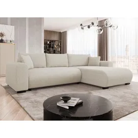 Mirjan24 Eckcouch Cord 2-Sitzer Beige