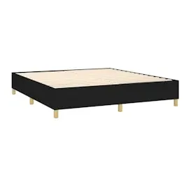 vidaXL Boxspringbett mit Matratze & LED Schwarz 160x200 cm Stoff
