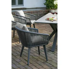 bene living Diningsessel Cadiz Rope mit Kissen light grey