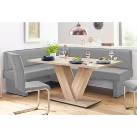 Home Affaire Eckbank HOME AFFAIRE "Nils", grau (hellgrau (capulet 4003)), B:222cm H:89cm T:162cm, Holzwerkstoff, Massivholz, Polyester, Sitzbänke, Eckbank, Sitz und Rücken gepolstert, verschiedene Qualitäten