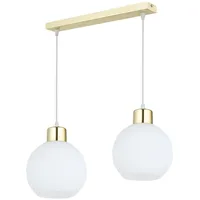 KAR LIGHTING Pendelleuchte 2-flammig aus Metall in Gold mit weißen Details, höhenverstellbar | E27 Fassung | LED geeignet | Hängelampe für Wohnzimmer, Esszimmer, Küche, Büro oder Schlafzimmer
