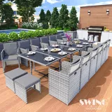 Swing&Harmonie Vegas Polyrattan Sitzgruppe Esstisch Lounge Gartenmöbel Sitzgarnitur Set - versch. Ausführungen