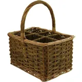 Frank Flechtwaren Flaschenkorb Weidengeflecht 36 x 27 x 21 cm 6-tlg. grün