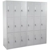 MCW Schliessfach, Grau, Metall, 180x180x50 cm, Garderobe, Garderobenschränke, Garderobenschränke