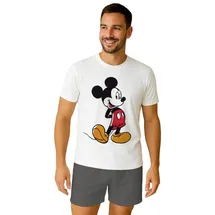 MICKEY MOUSE Pyjama Set Kurz - weiß/grau - XXL